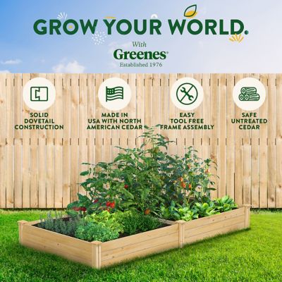 Image showing 7 th Greenes Original Cedar Stackable Raised Garden Bed, 4 ft. x 8 ft. x 10.5 in.