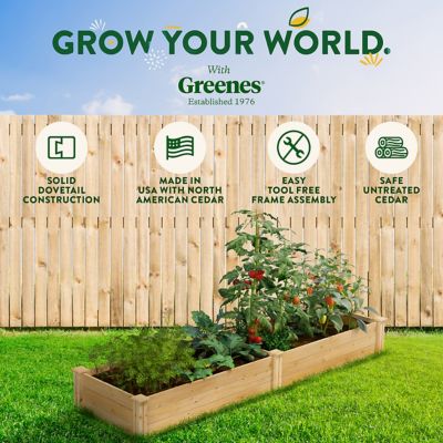 Image showing 7 th Greenes Original Cedar Stackable Raised Garden Bed, 2 ft. x 8 ft. x 10.5 in.