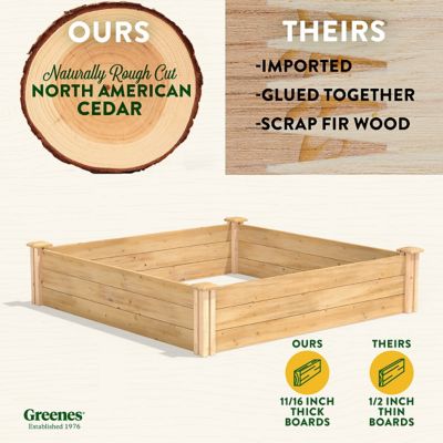 Image showing  Original Cedar Stackable Raised Garden Bed, 4 ft. x 4 ft. x 10.5 in.