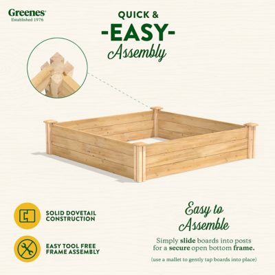 Image showing  Original Cedar Stackable Raised Garden Bed, 4 ft. x 4 ft. x 10.5 in.