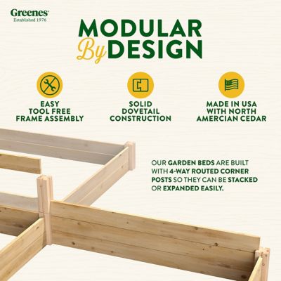 Image showing 5 th Greenes Original Cedar Stackable Raised Garden Bed, 4 ft. x 8 ft. x 7 in.