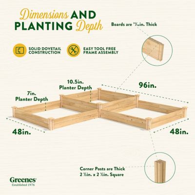 Image showing 6 th Greenes Original Cedar Stackable Raised Garden Bed, 4 ft. x 12 ft. x 7-10.5 in., 2-Tier
