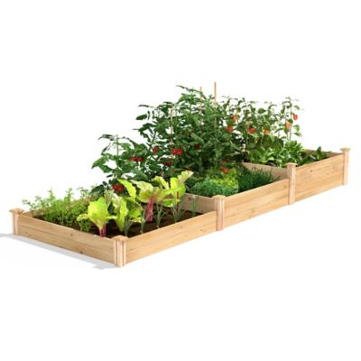 Greenes Original Cedar Stackable Raised Garden Bed, 4 ft. x 12 ft. x 7-14 in., 3 Tiers