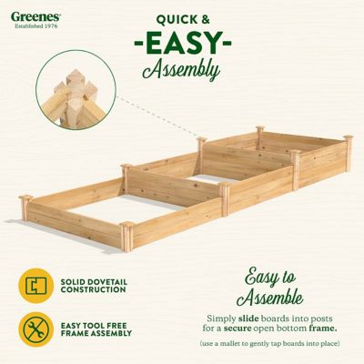 Image showing  Original Cedar Stackable Raised Garden Bed, 4 ft. x 12 ft. x 7-14 in., 3 Tiers