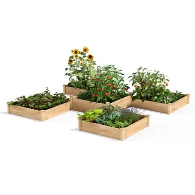 Greenes Original Cedar Stackable Raised Garden Bed, 12 ft. x 12 ft. x 10.5-14 in., 80 sq. ft.