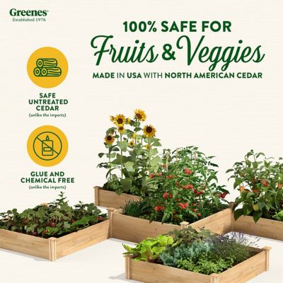 Image showing  Original Cedar Stackable Raised Garden Bed, 12 ft. x 12 ft. x 10.5-14 in., 80 sq. ft.