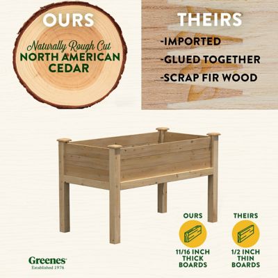 Image showing  Original Cedar Elevated Garden Bed, 24 x 48 x 31in.