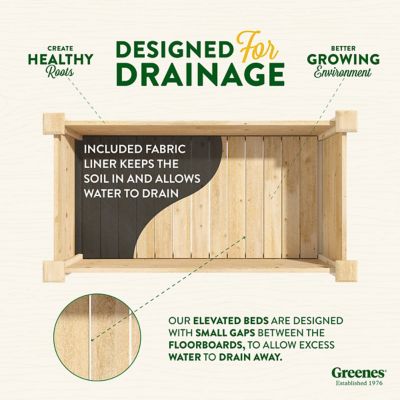 Image showing 6 th Greenes Original Cedar Elevated Garden Bed, 24 x 48 x 31in.