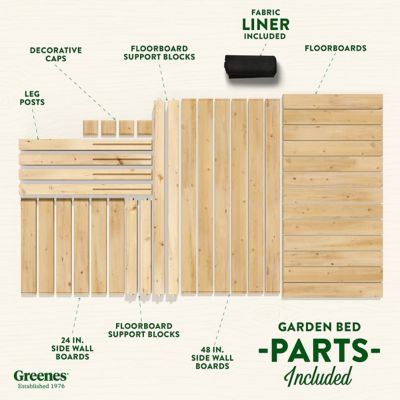 Image showing 8 th Greenes Original Cedar Elevated Garden Bed, 24 x 48 x 31in.