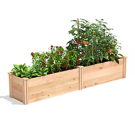 Greenes Premium Cedar Stackable Raised Garden Bed, 16 in. x 8 ft. x 16.5 in.