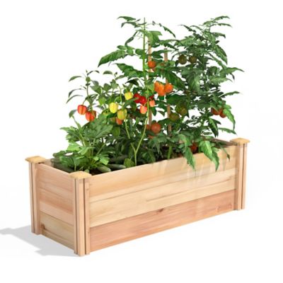 Greenes Premium Cedar Stackable Raised Garden Bed, 16 in. x 4 ft. x 16.5 in.