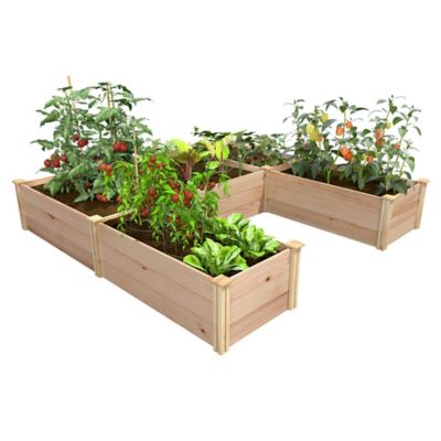 Greenes Premium Cedar Raised Garden Bed, 8 ft. x 8 ft. x 16.5 in., U-Shaped