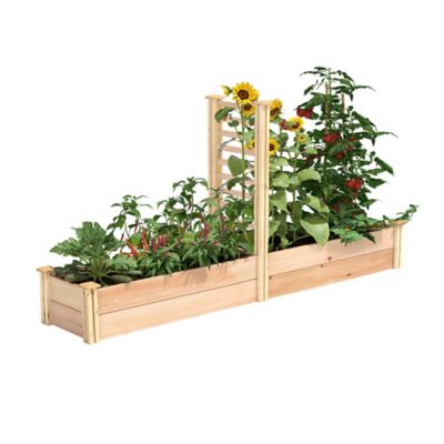 Greenes Premium Cedar Raised Garden Bed with Trellis, 16 in. x 8 ft. x 11 in.