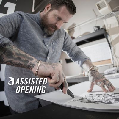 Image showing  2.8 in. Highbrow Compact Assisted Opening Knife, Blue