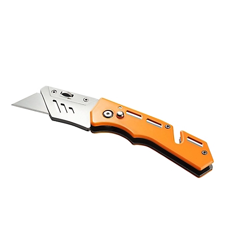 JobSmart 2-2/5 in. Utility Knife with Rope Cutter, Orange