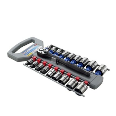 Image showing  Assorted SAE/Metric Socket Set with Rack, 19 pc.