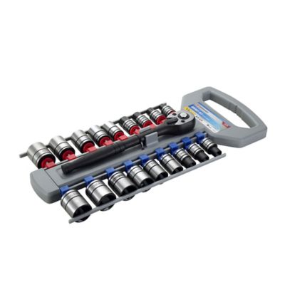 Image showing  Assorted SAE/Metric Socket Set with Rack, 19 pc.