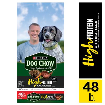 Purina Dog Chow High Protein Dry Dog Food High Protein Recipe With Real Lamb Beef Flavor 48 Lb Bag At Tractor Supply Co