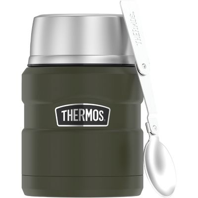 Thermos King 24-Ounce Drink Bottle & Thermos King 16-Ounce Food Jar with  Folding Spoon, Stainless Steel