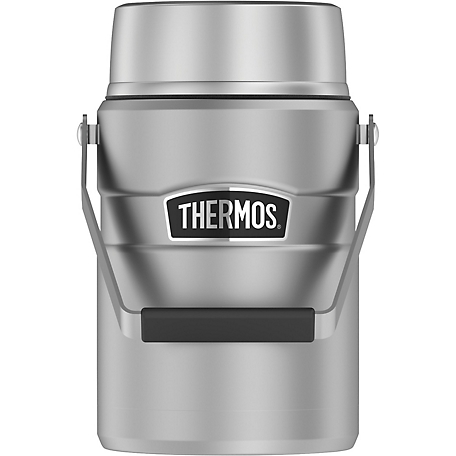 Thermos Stainless King Big Boss Stainless Steel Food Jar with 2 Inner  Containers, 47 oz., Silver