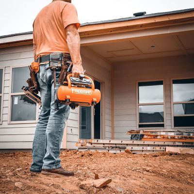 Image showing 9 th Freeman 20 V Cordless Air Compressor with 3-in-1 Finish Nailer/Stapler, 120 PSI, Battery/Charger & Accessories, 700 Shots/Charge