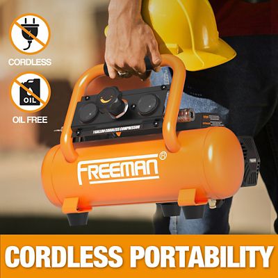 Image showing  20V Cordless 1 Gallon 1/3 HP Portable Air Compressor Kit with 4Ah Lithium-Ion Battery and Charger - 700 Shots per Charge