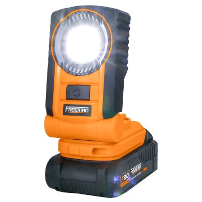 Image showing 5 th Freeman Cordless 20V Hammer Drill/Impact Driver and LED Light Kit with Batteries, Charger and Bag