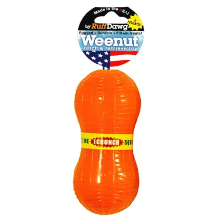 Ruff Dawg Weenut Crunch Indestructible Rubber Dog Retrieve Toy Dog Fetch Toys