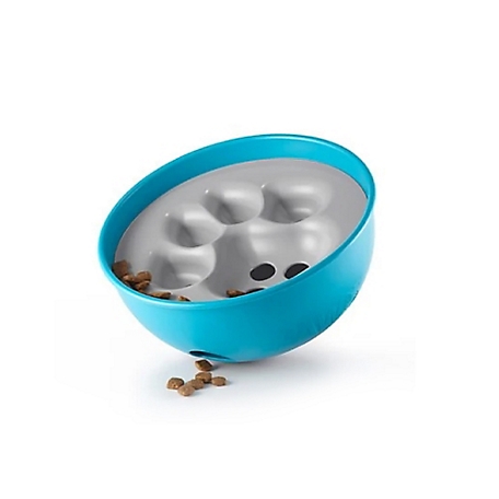 Paw Five Rock N' Bowl Slow Feed Plastic Puzzle Feeder Dog Bowl, 4 Cups