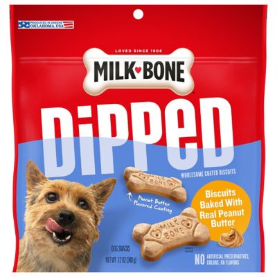 Milk-Bone Dipped Dog Biscuits Baked with Peanut Butter, 12 oz.