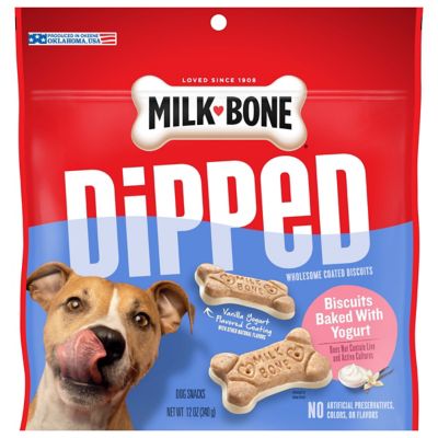 Milk-Bone Yogurt Flavor Dipped Baked Dog Treat Biscuits, 12 oz.