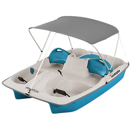 Sun Dolphin 5-Seat Slider Pedal Boat with Canopy, Ocean