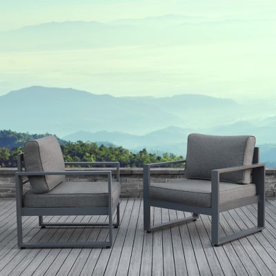 Real Flame Baltic Casual Patio Chair Set, Gray, 2-Pack