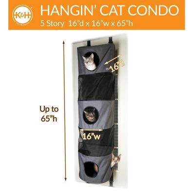 Image showing  65 in. 5-Story High Rise Hangin Cat Condo, Classy Gray