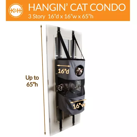 K&H Pet Products 3-Tier Polyester Hangin Cat Condo Cat Trees & Condos