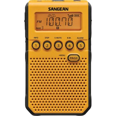 Sangean AM/FM/NOAA Weather Alert Pocket Radio, Yellow