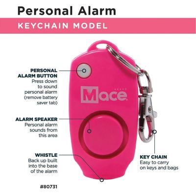Image showing  Personal Alarm Keychain, Neon Pink