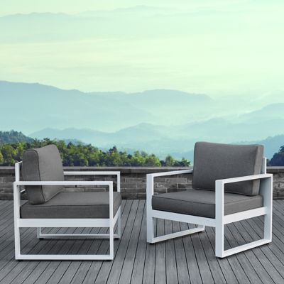 Real Flame Baltic Casual Chair Set, White, 2-Pack