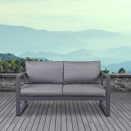 Real Flame Baltic Loveseat, Gray