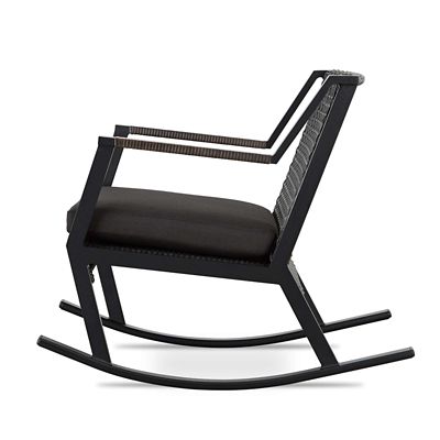 Image showing 6 th Real Flame Calvin Rocker Chair Set, Black, 2 pk.