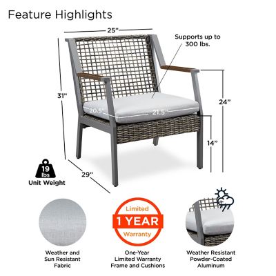 Image showing  Calvin Patio Chair Set, Gray, 2 pk.