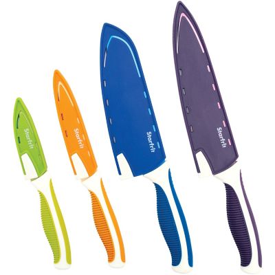 Starfrit Set of 4 Knives with Integrated Sharpening Sheaths, SRFT093887