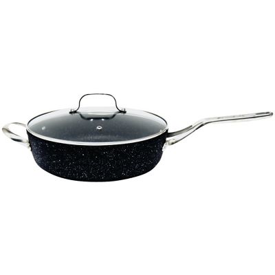 Starfrit 4.7 qt. 11 in. Deep Saute Pan with Glass Lid and Stainless Steel Handles