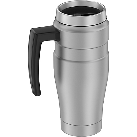 16 Oz Coffee Travel Mug with Lid and Handle, Stainless Steel  Vacuum-Insulated Mu