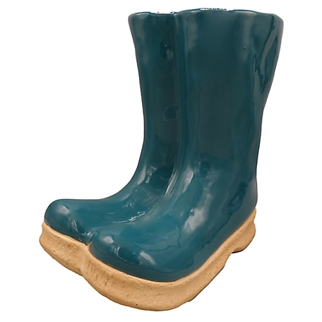 Red Shed 9.75 in. Ceramic Rain Boots Planter