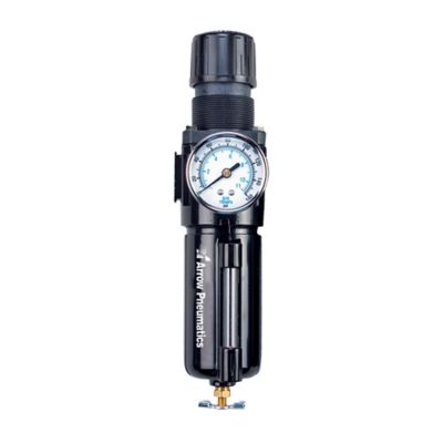 Arrow 1/2 in. Compressed Air Water Removing Filter and Regulator Combination Unit, Metal Bowl