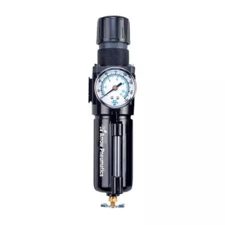 Arrow 1/2 in Compressed Air Water Removal Filter and Regulator Combo Unit Metal Bowl Water Filters