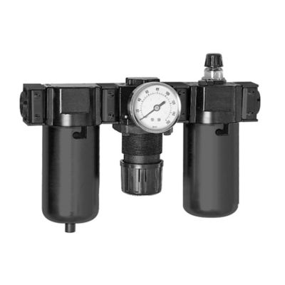 Arrow 1/4 in. Compressed Air Water Removing Filter, Regulator, Lubricator Combination Unit, Metal Bowl