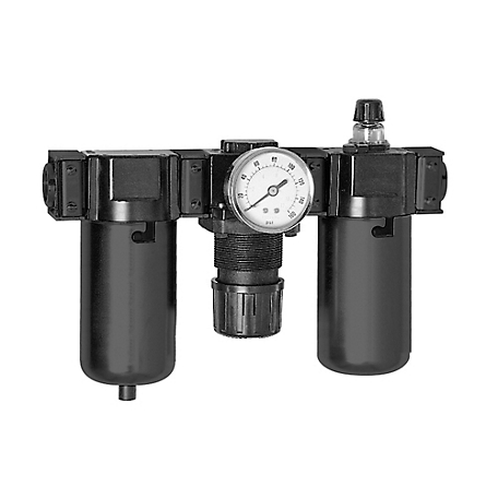 Arrow 1/2 in. Compressed Air Water Removing Filter, Regulator, Lubricator Combination Unit, Metal Bowl