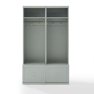 Image showing  4-Double Hook Harper Wooden Entryway Storage Unit, 74 in., Green, 2-Pack